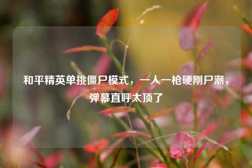 和平精英单挑僵尸模式，一人一枪硬刚尸潮，弹幕直呼太顶了