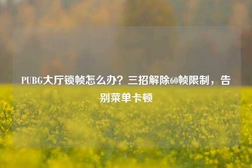 PUBG大厅锁帧怎么办?三招解除60帧限制,告别菜单卡顿