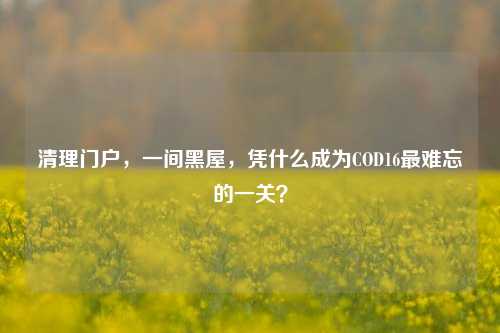 清理门户,一间黑屋,凭什么成为COD16最难忘的一关?