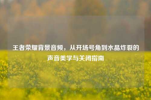 王者荣耀背景音频，从开场号角到水晶炸裂的声音美学与关闭指南