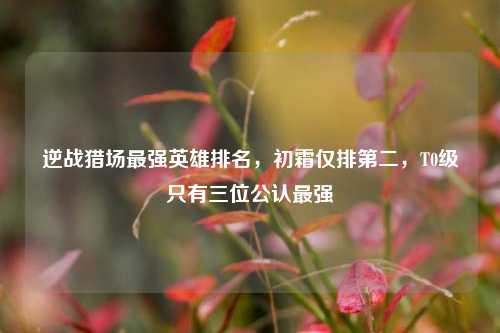 逆战猎场最强英雄排名,初霜仅排第二,T0级只有三位公认最强