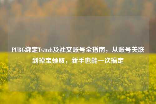 PUBG绑定Twitch及社交账号全指南,从账号关联到掉宝领取,新手也能一次搞定