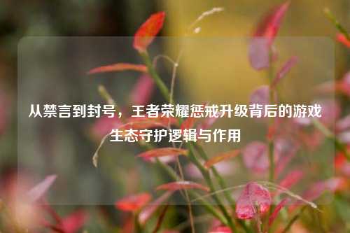 从禁言到封号，王者荣耀惩戒升级背后的游戏生态守护逻辑与作用