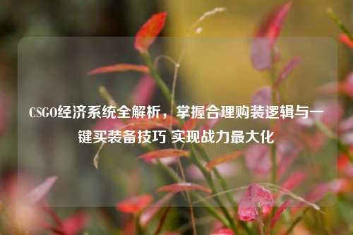 CSGO经济系统全解析,掌握合理购装逻辑与一键买装备技巧 实现战力最大化