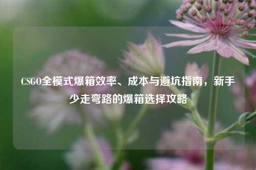 CSGO全模式爆箱效率、成本与避坑指南,新手少走弯路的爆箱选择攻略