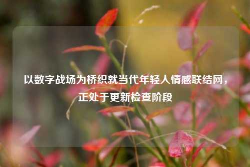 以数字战场为桥织就当代年轻人情感联结网,正处于更新检查阶段
