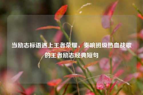 当励志标语遇上王者荣耀，奏响班级热血战歌的王者励志经典短句