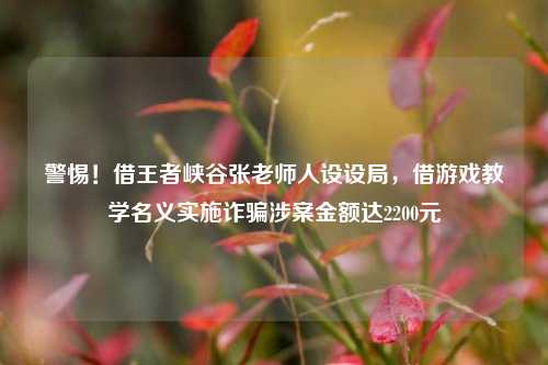 警惕！借王者峡谷张老师人设设局，借游戏教学名义实施诈骗涉案金额达2200元