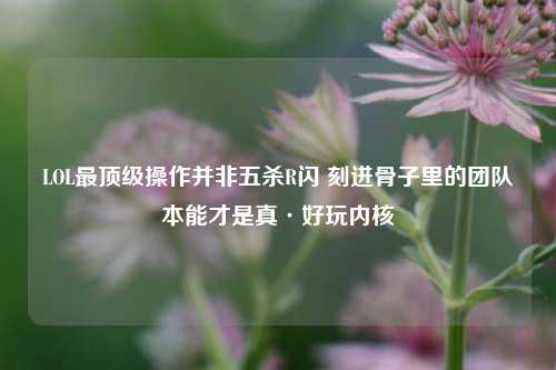 LOL最顶级操作并非五杀R闪 刻进骨子里的团队本能才是真·好玩内核