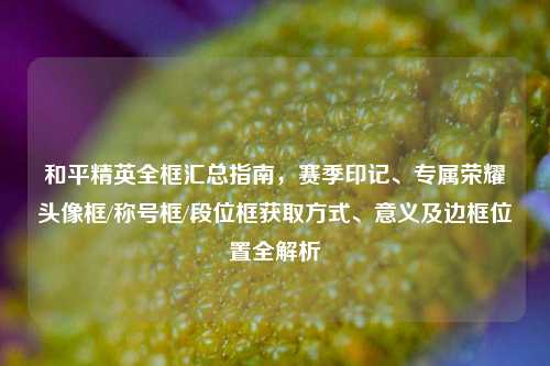 和平精英全框汇总指南，赛季印记、专属荣耀头像框/称号框/段位框获取方式、意义及边框位置全解析