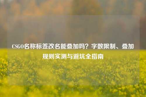 CSGO名称标签改名能叠加吗?字数限制、叠加规则实测与避坑全指南