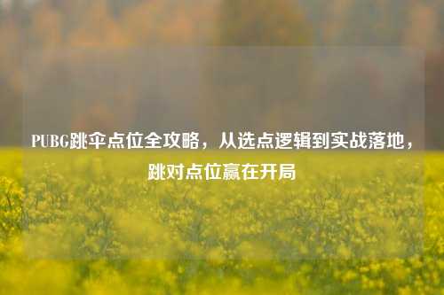 PUBG跳伞点位全攻略，从选点逻辑到实战落地，跳对点位赢在开局
