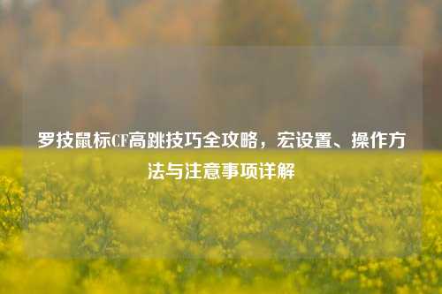 罗技鼠标CF高跳技巧全攻略，宏设置、操作方法与注意事项详解