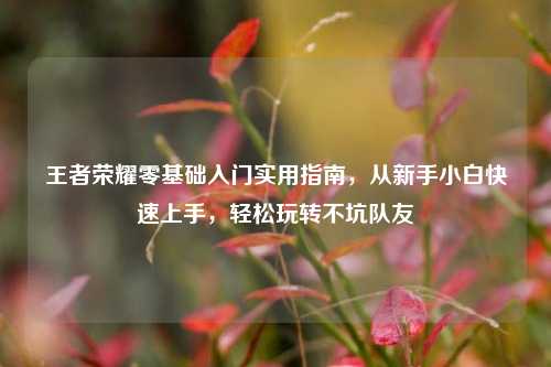 王者荣耀零基础入门实用指南,从新手小白快速上手,轻松玩转不坑队友