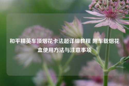 和平精英车顶烟花卡法超详细教程 附车载烟花盒使用方法与注意事项