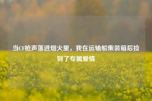 当CF枪声落进烟火里，我在运输船集装箱后捡到了专属爱情