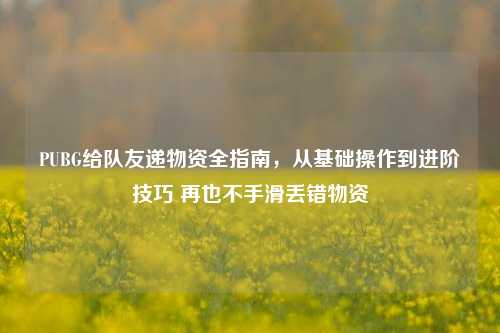 PUBG给队友递物资全指南,从基础操作到进阶技巧 再也不手滑丢错物资