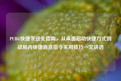 PUBG快捷发送全指南,从桌面启动快捷方式到战局内快捷消息指令实用技巧一文讲透