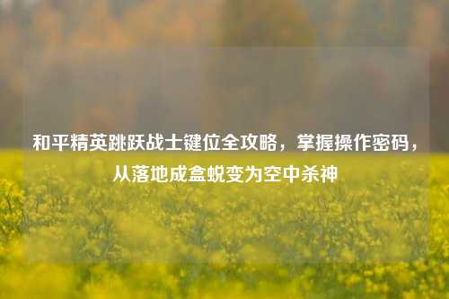 和平精英跳跃战士键位全攻略,掌握操作密码,从落地成盒蜕变为空中杀神