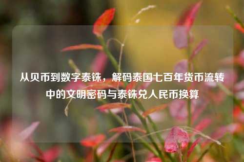 从贝币到数字泰铢,解码泰国七百年货币流转中的文明密码与泰铢兑人民币换算