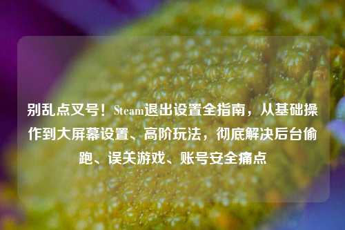 别乱点叉号！Steam退出设置全指南，从基础操作到大屏幕设置、高阶玩法，彻底解决后台偷跑、误关游戏、账号安全痛点